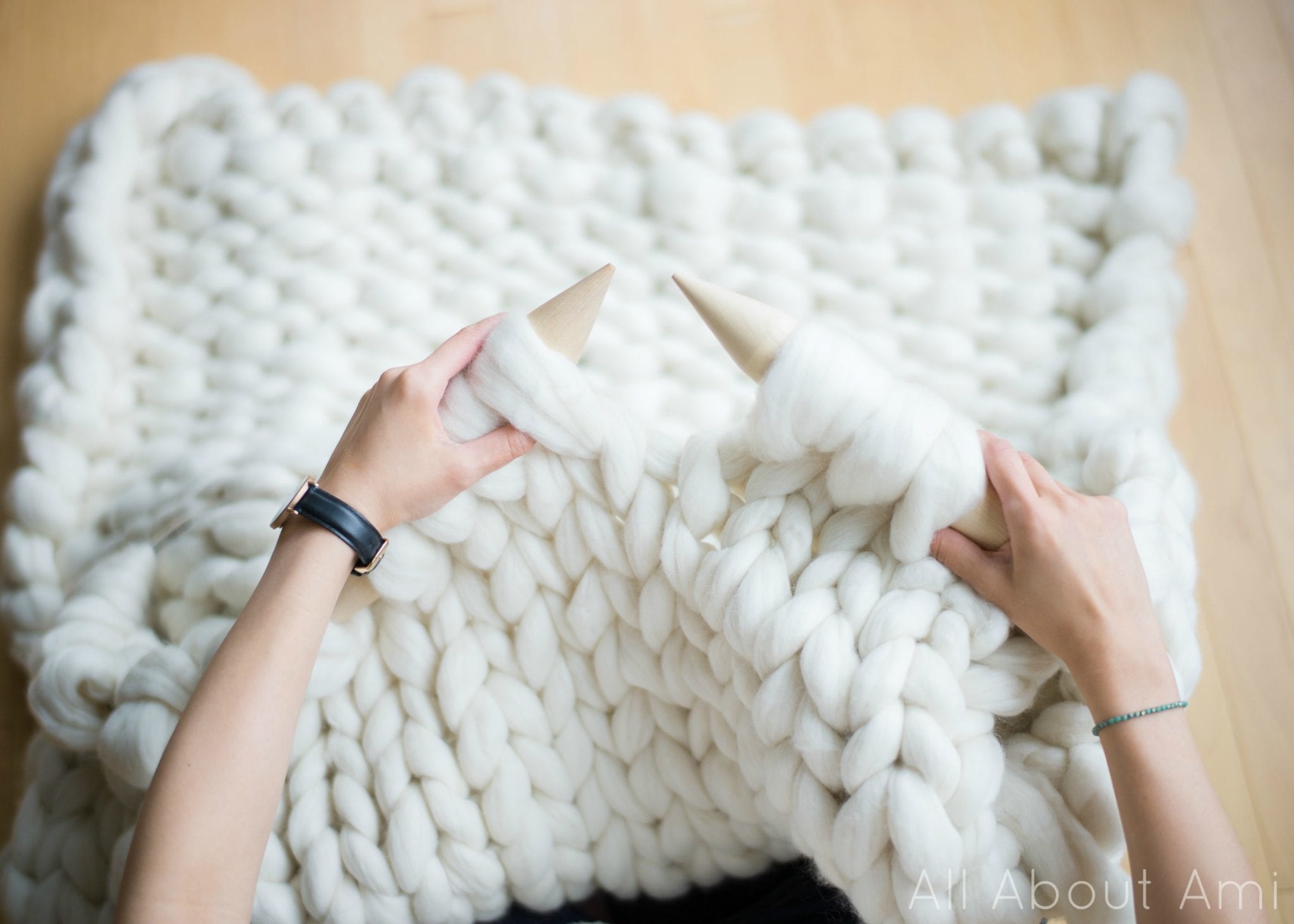 knitting with wool