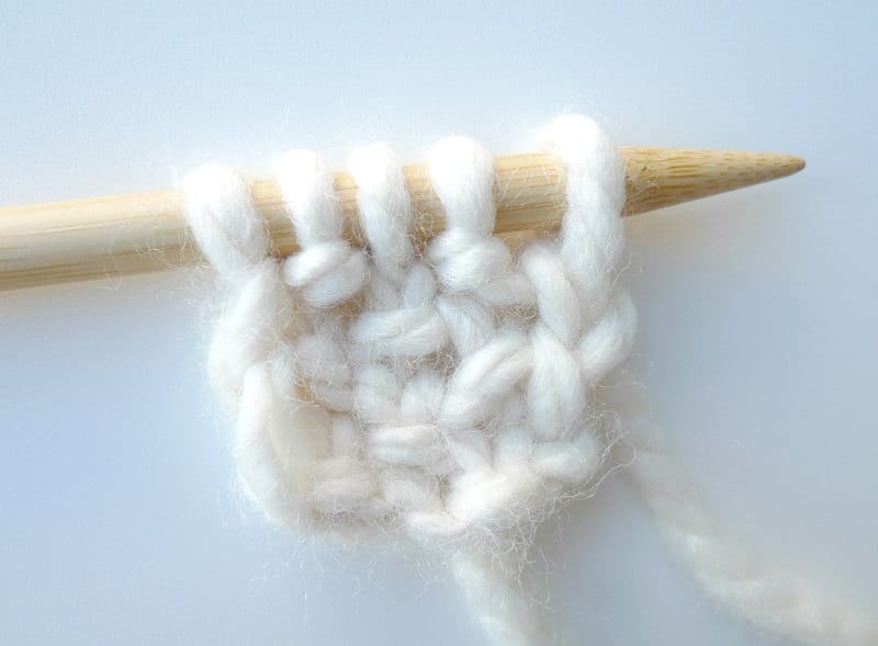 Knitting for Beginners--Knit stitch- Close up 