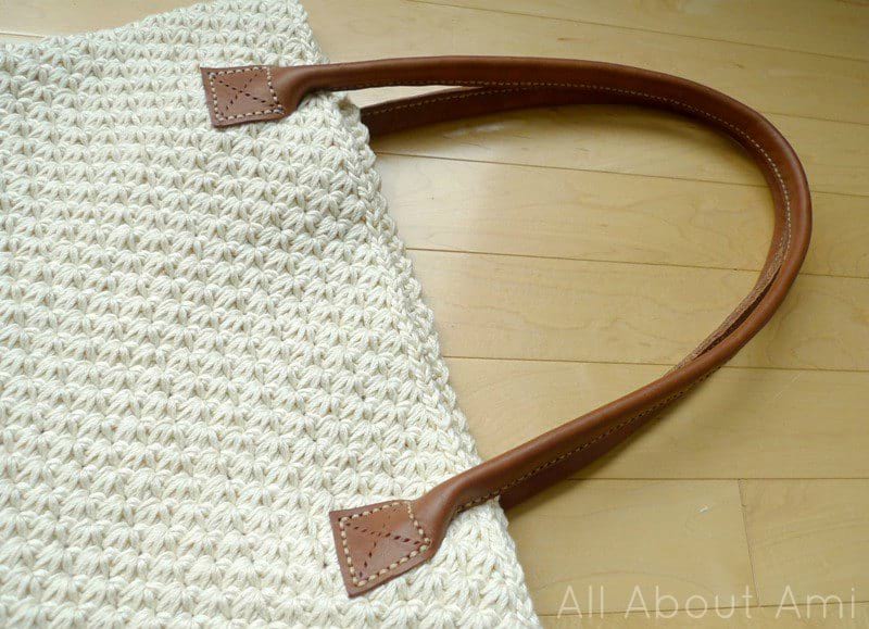 How and why to attach premade handles to a crochet bag!