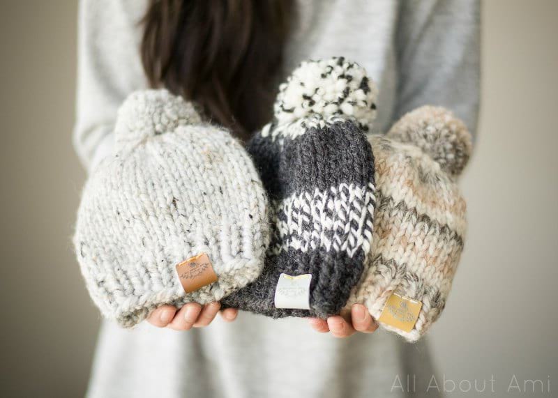 knitted baby beanies