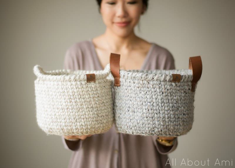 Easy Crochet Basket Free Pattern North Of Normal Knots