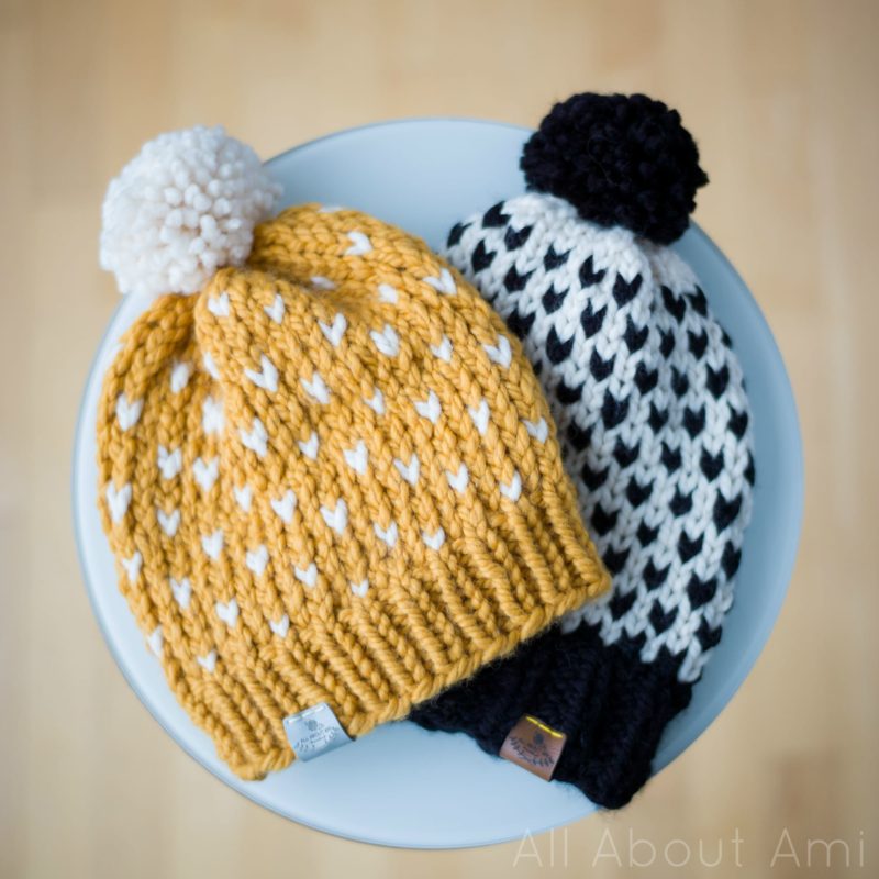 How to knit the Fair Isle/Tiny hearts hat - CJ Design Blog