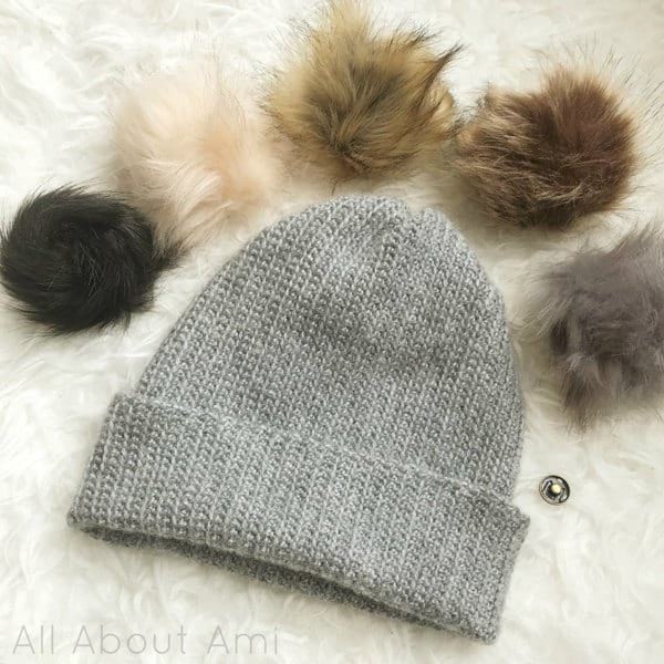 HOW TO ATTACH A FAUX FUR POMPOM ONTO YOUR HAT