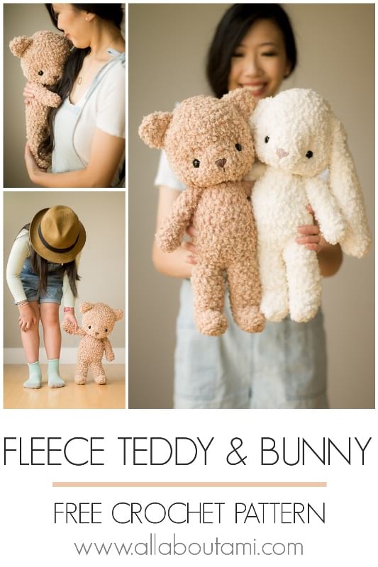 Pattern: Fleece Teddy and Bunny - All About Ami