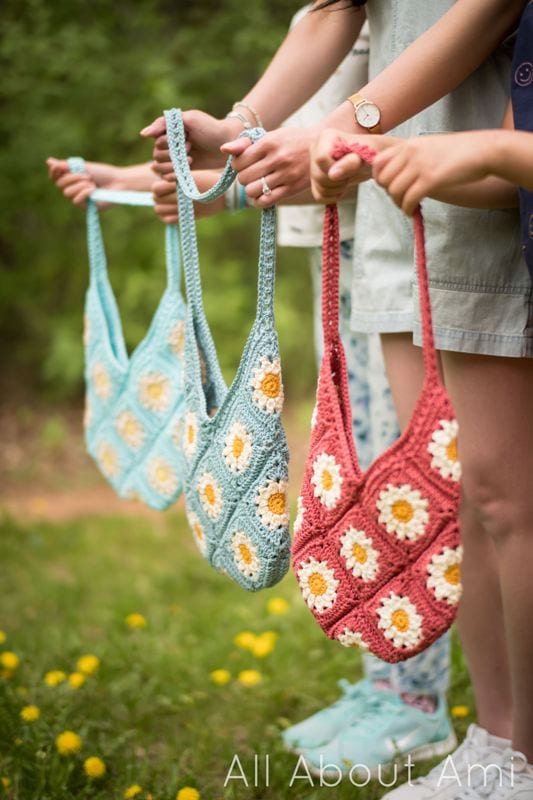 Buy Daisy Granny Square Tote Bag Crochet Pattern Downloadable PDF Online in  India - Etsy